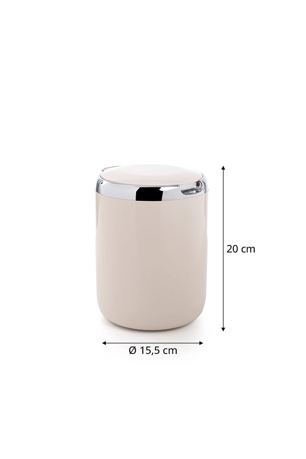 Pasifik 3 Lt Tezgah Üstü Mutfak Çöp Kovası Plastik Kapaklı Bej