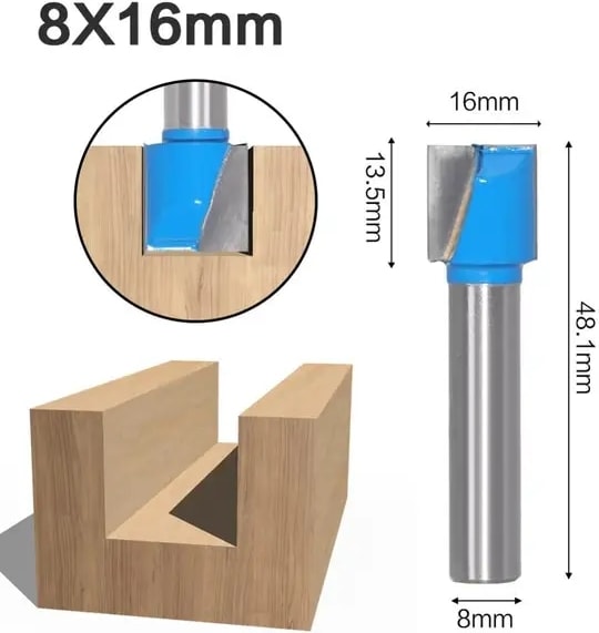 No 7 1 Adet 8mm Shank Yüzey Planya Ahşap Freze Freze Uçları 16 Boyutları Alt Temizleme Ahşap Kesme Yönlendirici Bit (Yurt Dışından)