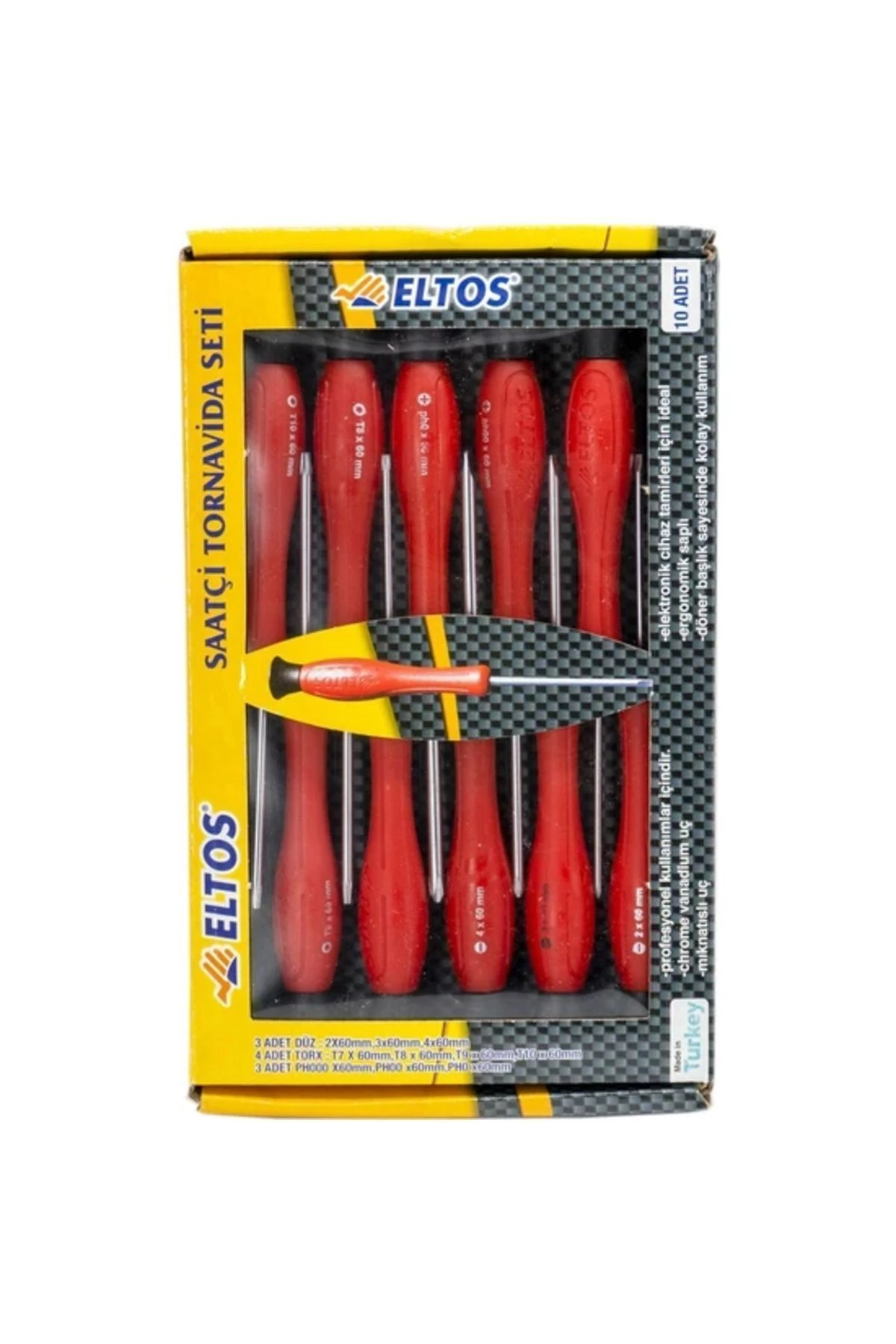Torx-düz-yıldız Saatçi Klemens Tornavida Seti 10 Parça