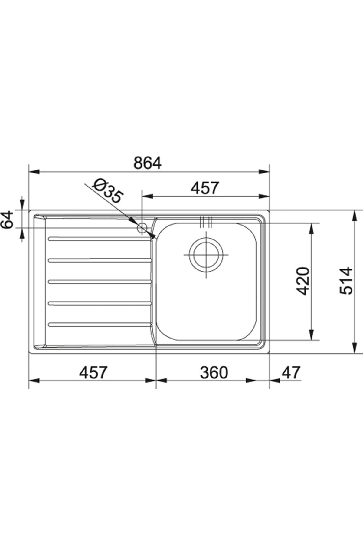 Neptun Slimtop Nex 211 Sağ Inox Eviye
