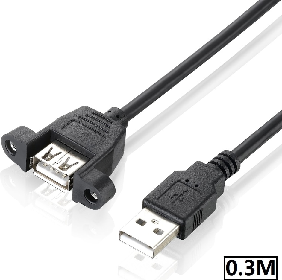 4884 USB Dişi Erkek Panel Tipi Data Uzatma Kablosu 0.3m 30CM