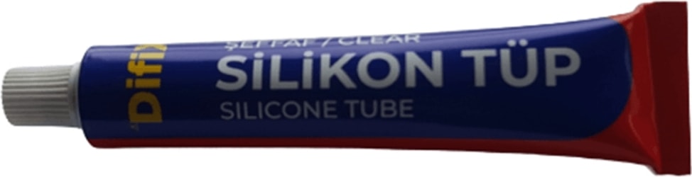 Difix | Silikon Tüp, 50 Gr, Şeffaf Suya ve Isıya Dayanıklı, Çok Amaçlı Yapıştırıcı