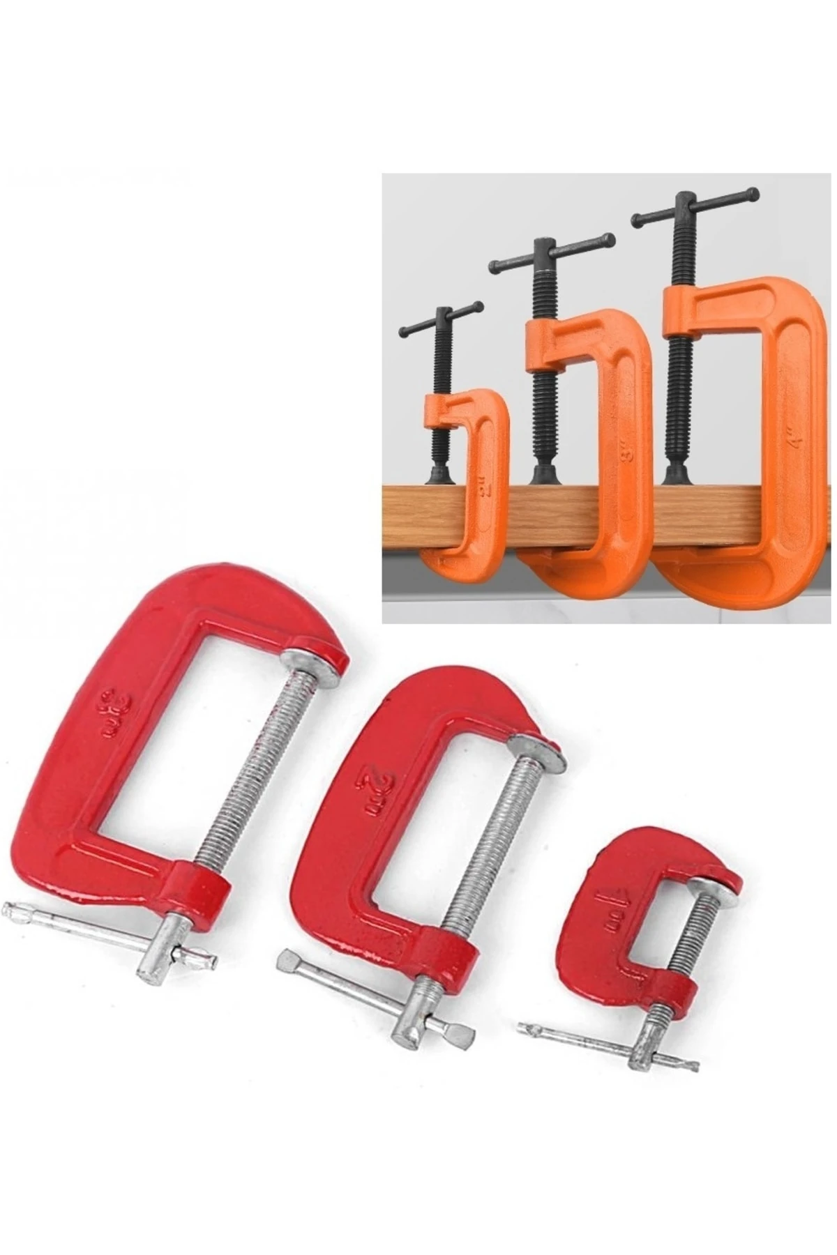 G C Kelepçe Metal Işkence Marangoz Tamirci Mengenesi 3 Parça Çeneli Kıskaç