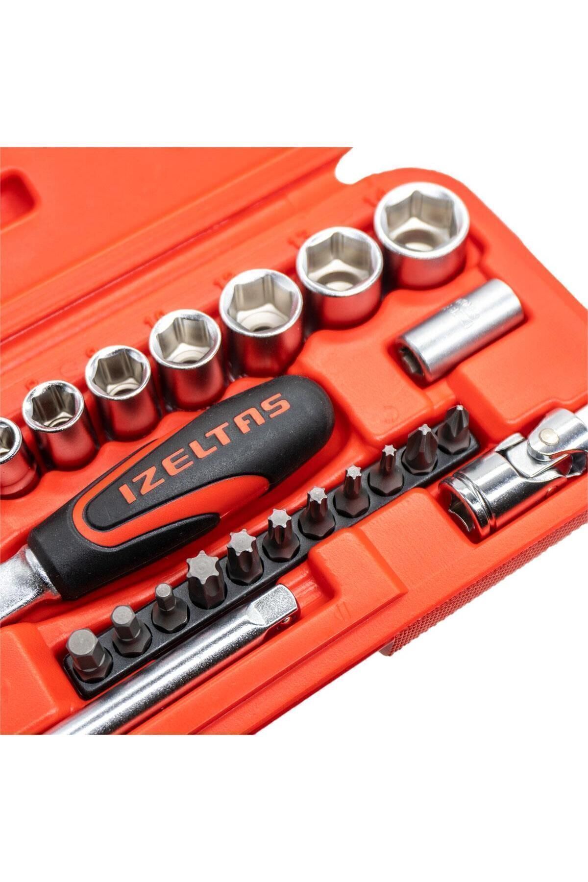 1/4 Altı Köşe Lokma Anahtar Ve Bits Set 27 Parça