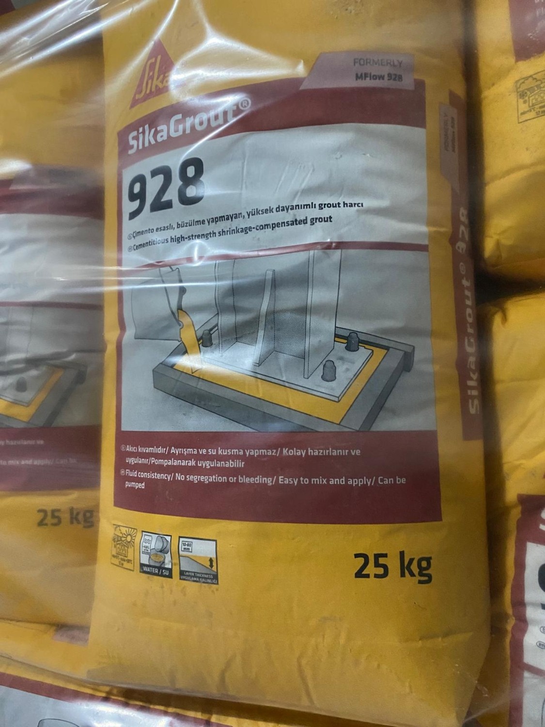 GROUT-928 Düşük Tozlu, Yüksek Hassasiyetli Mineral Grout Harcı 25 kg