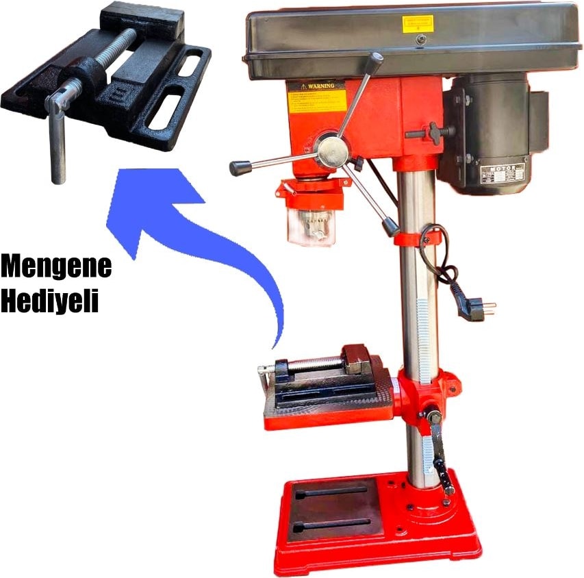 - Italyan Tasarım Sütunlu Matkap Tezgahı 16 mm Mengene 750W + Mengene
