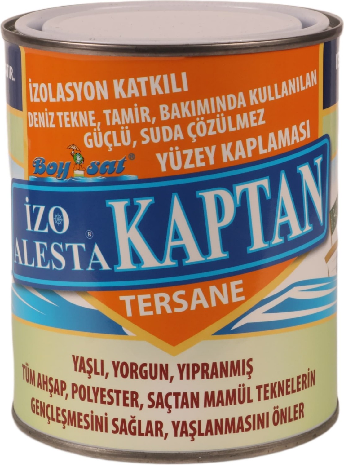 Izo Alesta Kaptan Izolasyon Katkılı Güçlü Suda Çözülmez Sürme Deniz Tekne Yüzey Kaplaması 1 kg