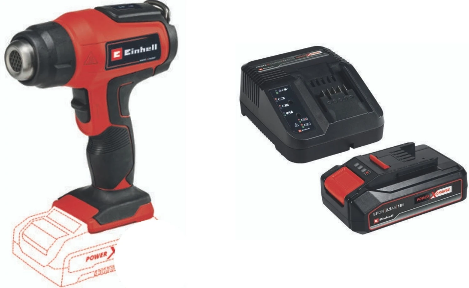 Te-Ha 18 Li Akülü Sıcak Hava Tabancası 2.5AH Starter Kit