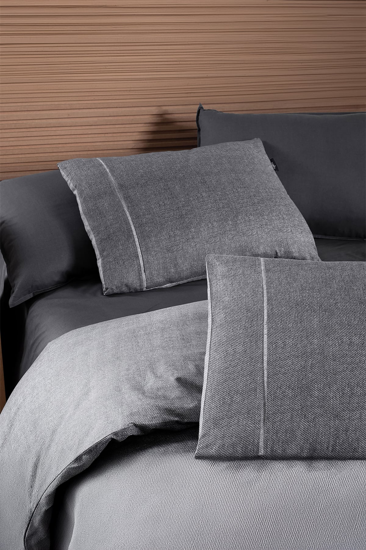Unitwill Gri King Size (Battal Boy) %100 Pamuk Nevresim Takımı