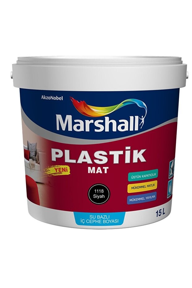 Plastik Su Bazlı Iç Duvar Duvar Boyası Silinebilir Siyah 2,5lt