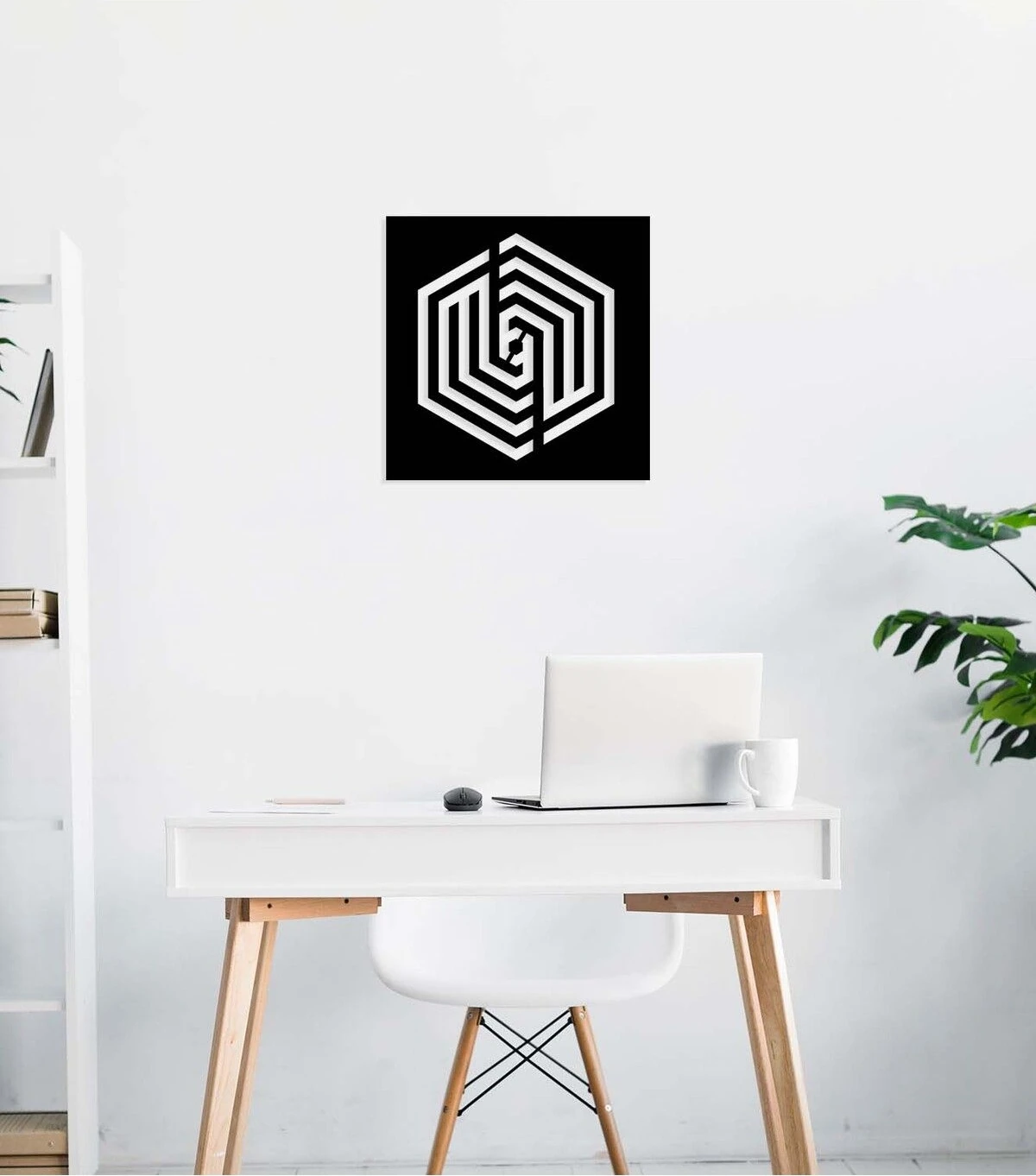 -Allah Islami Metal Tablo - Islami Ev Dekorasyonu - Dini Duvar Tabloları - 50 X 50 - Cm - Sıyah-Islm-136