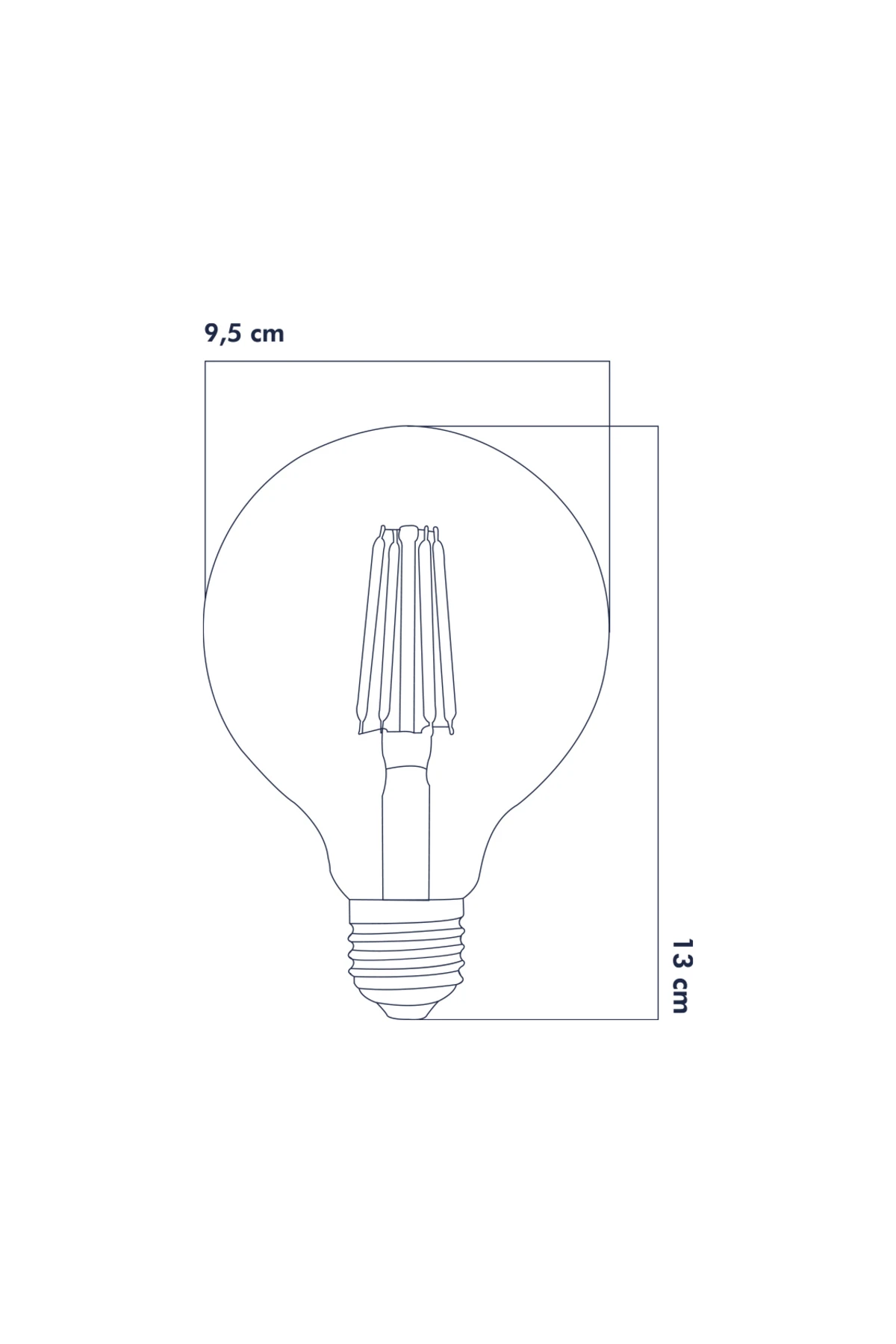 Rustik Led Ampul E27 G95 8W 2500K Gün Işığı ERD-86