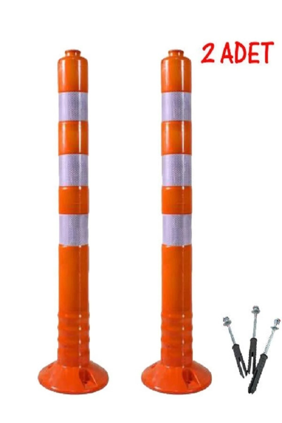 Esnek Otopark Dubası Plastik Yol Şerit Ayırıcı Trafik Dubası 75cm 2 Adet Reflektifli Delinatör