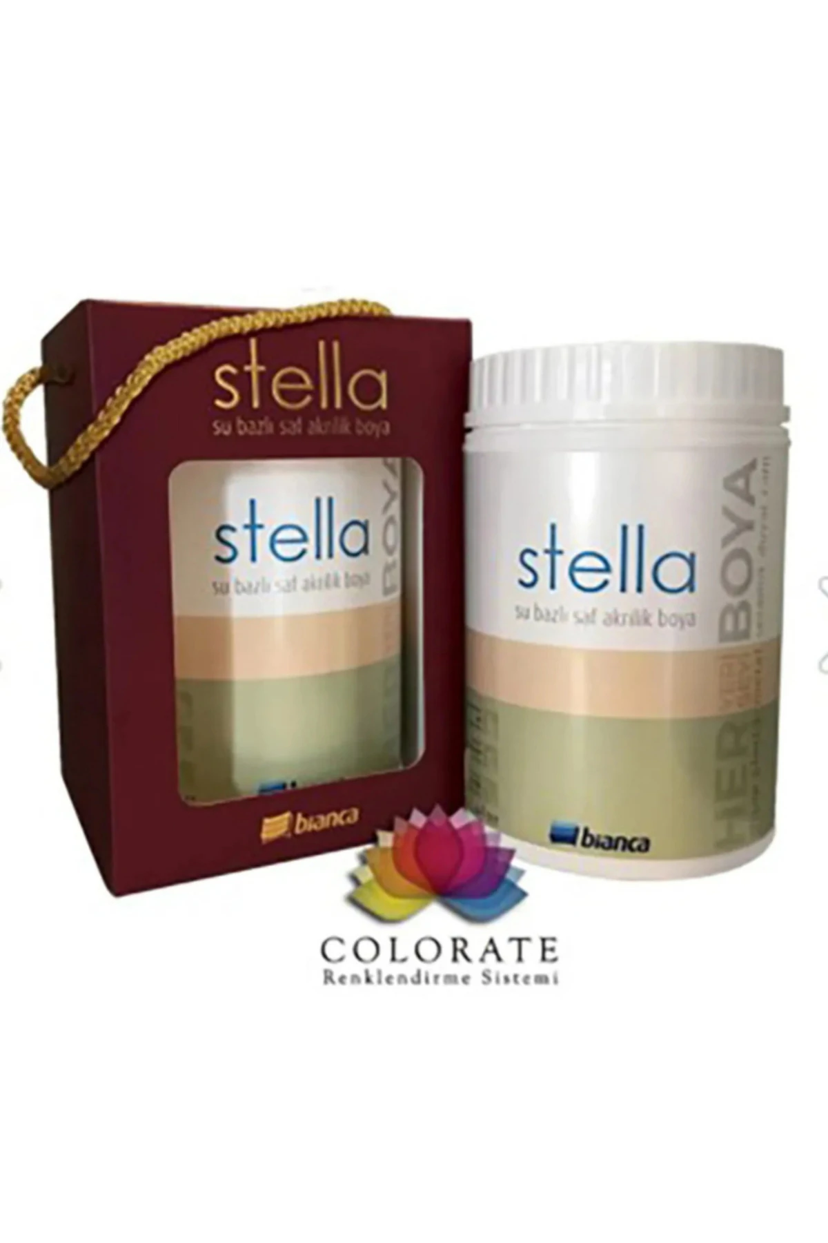 Stella Su Bazlı Saf Akrilik Boya 500 ml - Antik Beyaz