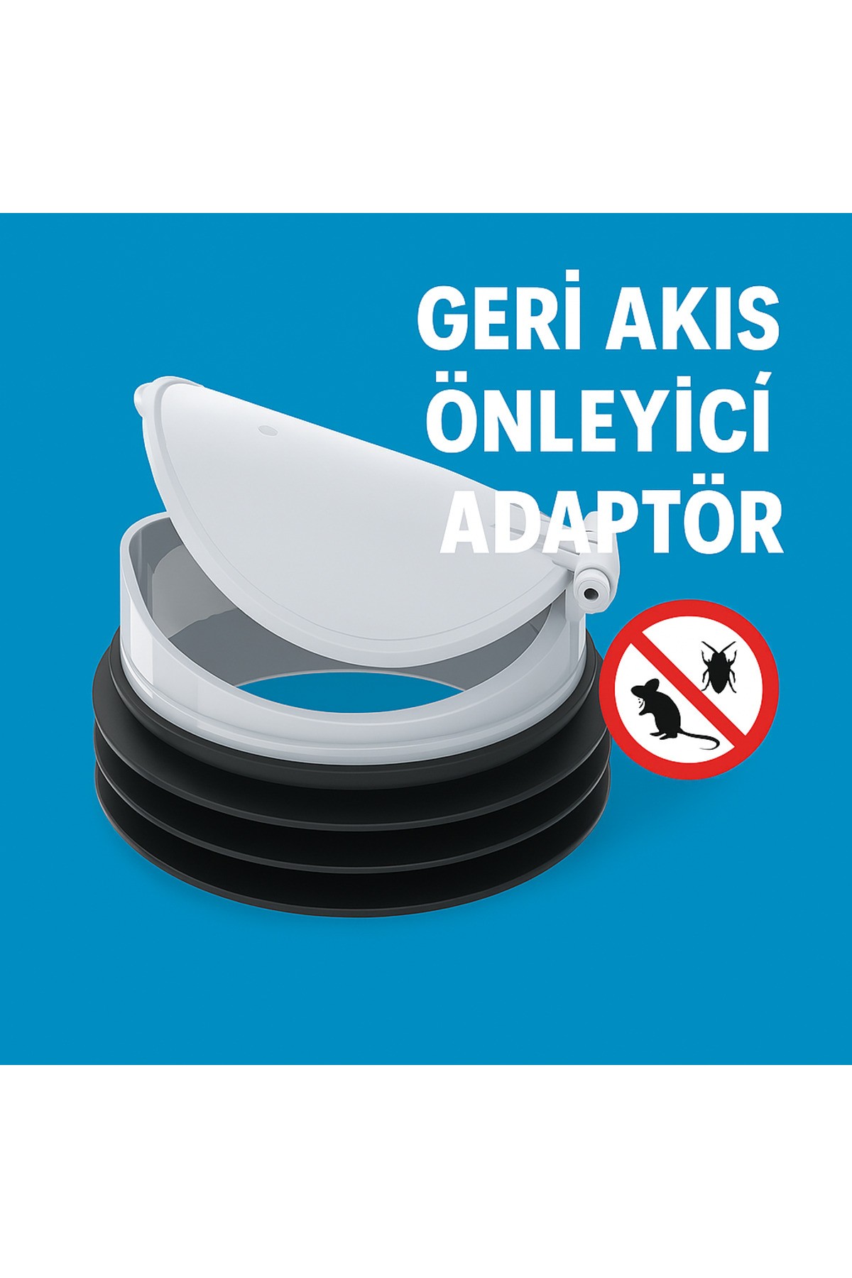 110'luk Çekvalfli Klozet Gider Aparatı - Koku ve Kemirgen Bariyerli Tahliye Contası 1 Adet