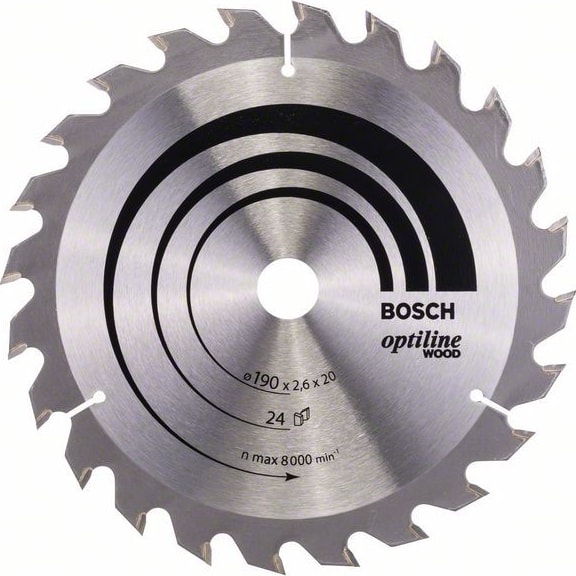 BOSCH Optiline Wood 190 x 20/16 Mm 24 Diş 2608640612