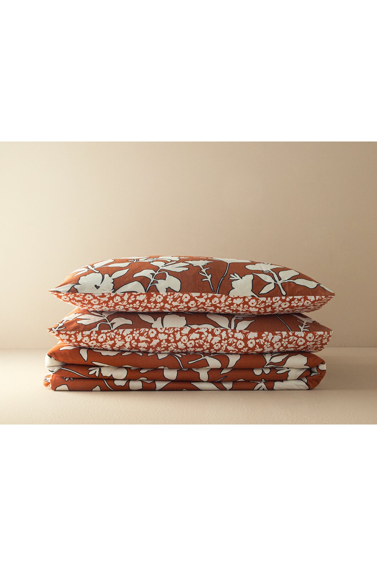 Grandiflora Dijital Baskılı Soft Cotton Çift Kişilik Nevresim Seti 200x220 Cm Terracotta