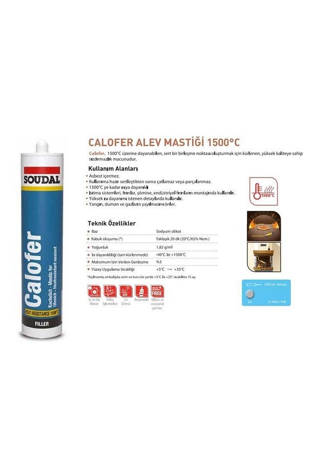 Calofer 1500 Derece Isıya Dayanıklı Mastik 300 ml Siyah