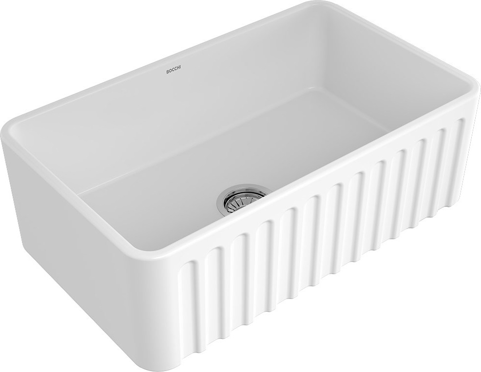 Bocchi Lavello Dekorlu Eviye 76 cm Parlak Beyaz 1602-001-0120