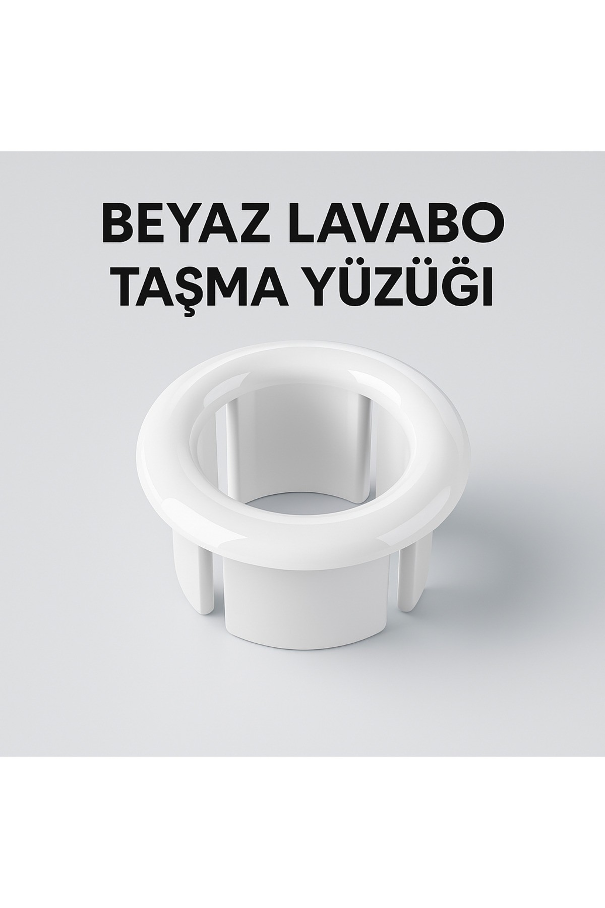 ŞIK VE UYUMLU TASARIMIYLA BEYAZ LAVABO TAŞMA YÜZÜĞÜ – STANDART MODEL