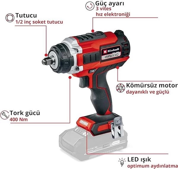 Professional Akülü Darbeli Somun Sıkma Impaxxo 18/450 Power X-Change (Li-Ion, 18 V, 400 Nm