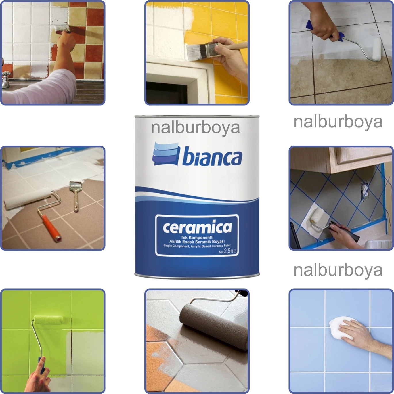 Ceramica Fayans Boyası Kullanıma Hazır 1 kg Rulo Beyaz