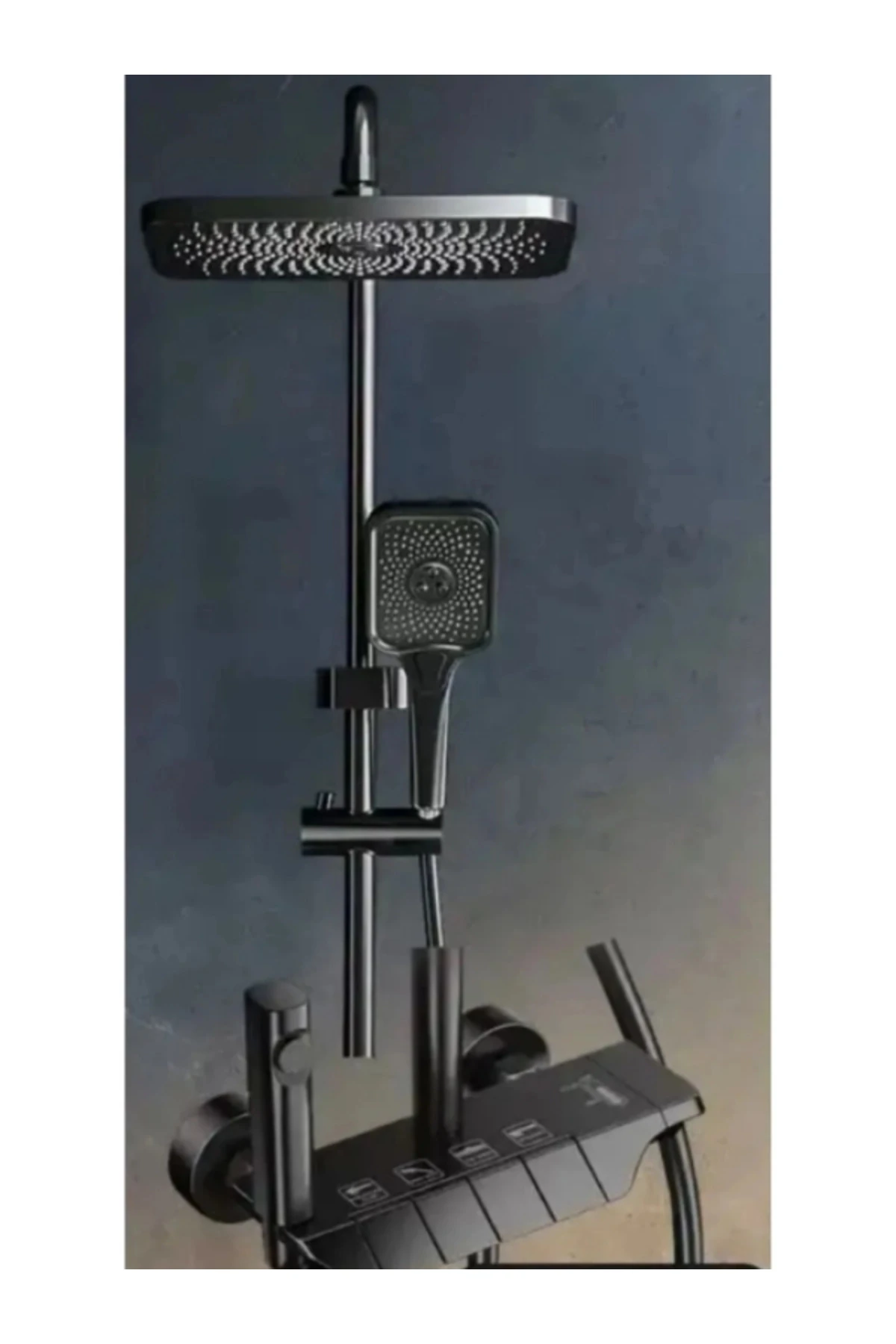 Yedi Yapı Market Piyano Tuşlu Robot Duş Seti Siyah