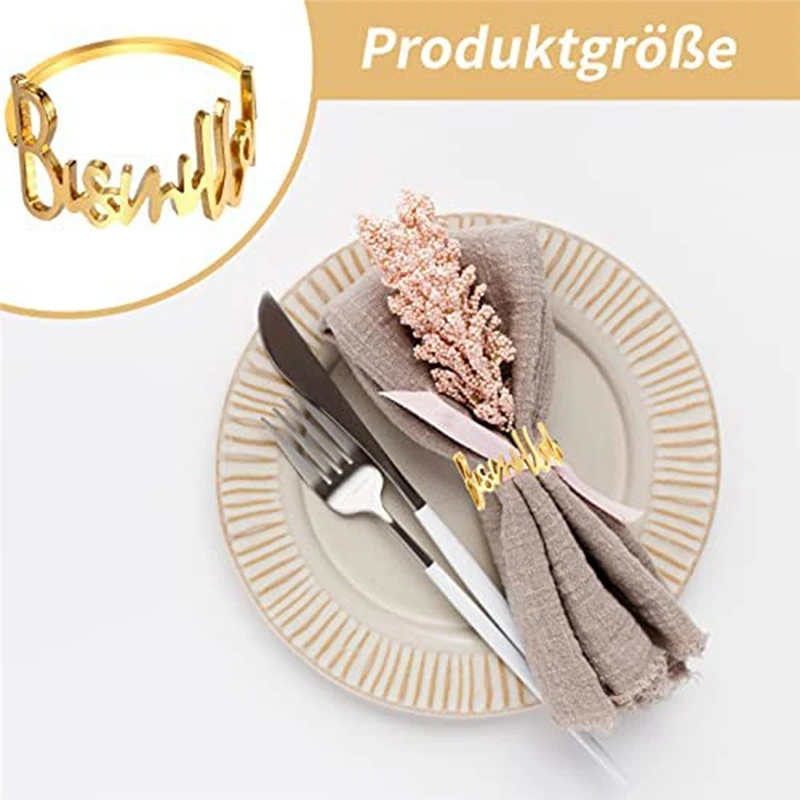 Peçete Halkaları, Ramazan Peçete Halkaları Metal Peçete Tokaları Altın Masa Dekorasyonu Islami Müslüman Düğün Partisi Için (Yurt Dışından)