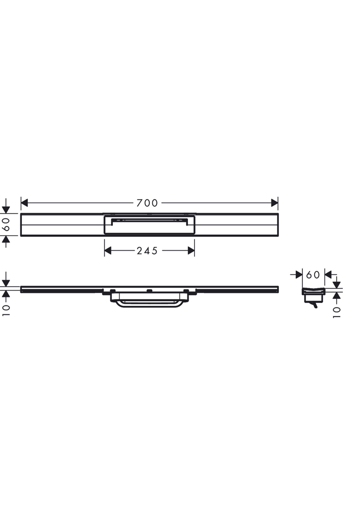RainDrain Flex 70 Cm Krom Duş Kanalı 56043000