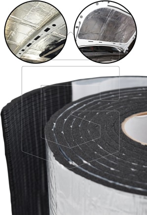 06 Mm x 120 Cm x 1 Mt Oto Yalıtım Malzemesi - Folyolu Isı Ses Yalıtım Süngeri - Alüminyum Takviyeli