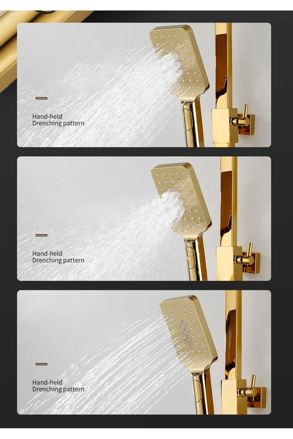 DİJİTAL SICAKLIK LED EKRANLI BANYO DUŞ SETİ PİYANO TUŞLU YENİ TASARIM GOLD 7 YIL GARANTİLİ İTHAL