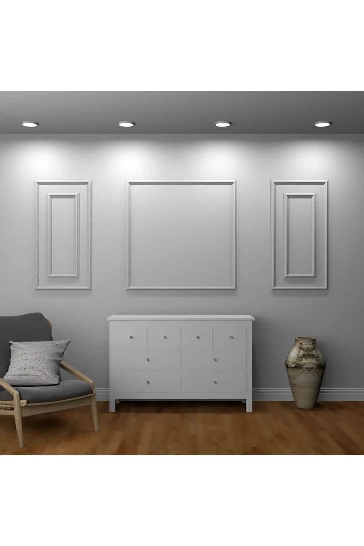 Dekoratif Boyanabilir 4 Cm Strafor Duvar Çıtası Hazır Kesimli 5 Adet Çerçeve Paketi