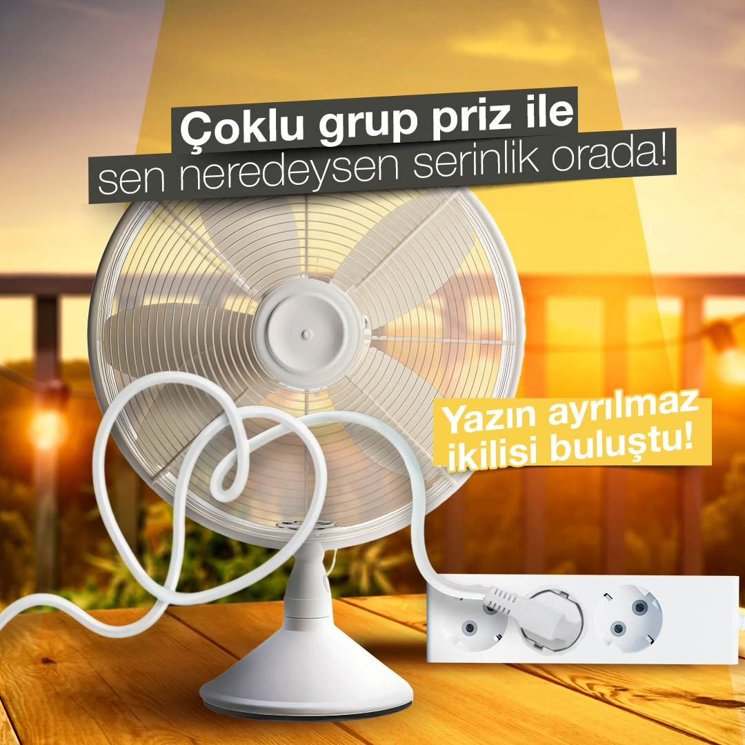 Üçlü Çocuk Korumalı Topraklı Grup Priz 3 Metre