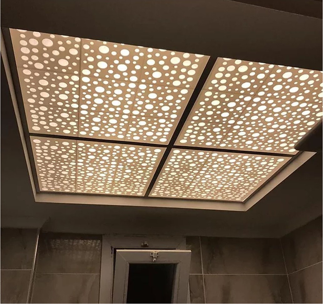 12'li Dekoratif Tavan Paneli Damla (60X60) Beyaz - Beyaz