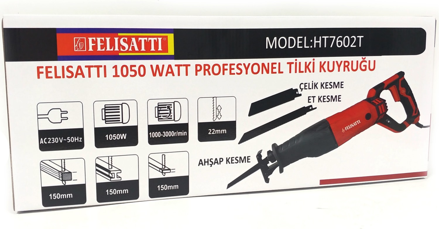 Profesyonel Devir Ayarlı Tilki Kuyruğu Testere 1050w