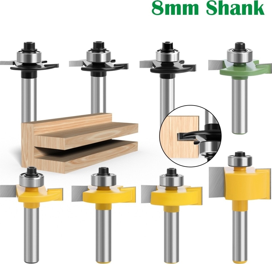 8X31X2 1 Adet 8mm Shank T-Yerleştirme Bisküvi Ortak Yuvası Kesici Birleştirme Planya Yönlendirici Bit Rulman ile Freze Kesicisi Ağaç Işleme Için (Yurt Dışından)