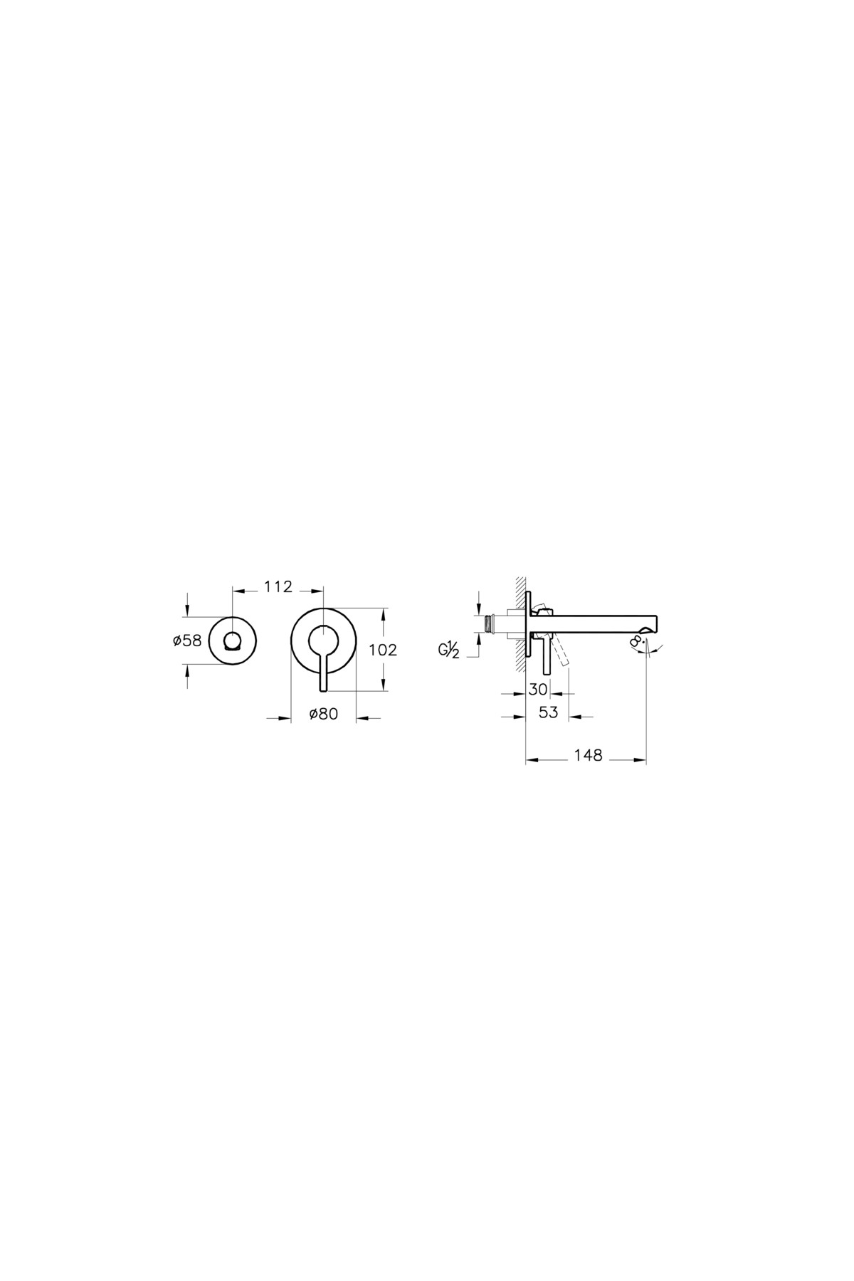 Origin A42581 Ankastre Lavabo Bataryası, İki Rozetli, Sıva Üstü, Krom