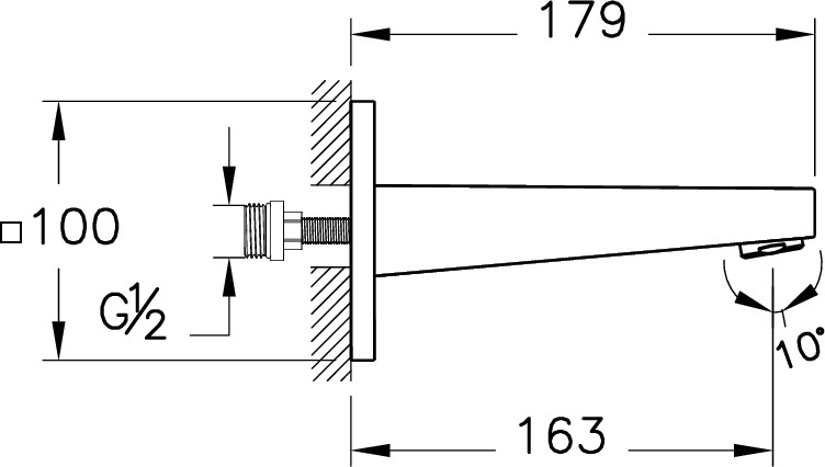 Root Square A43116 Çıkış Ucu, Krom