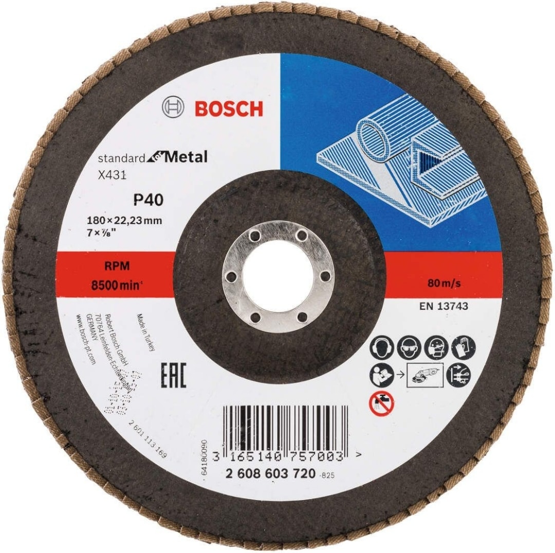 Lamelni Brusni Disk X431, Standard For Metal 180 Mm, 22,23 Mm, 7x 7/8
