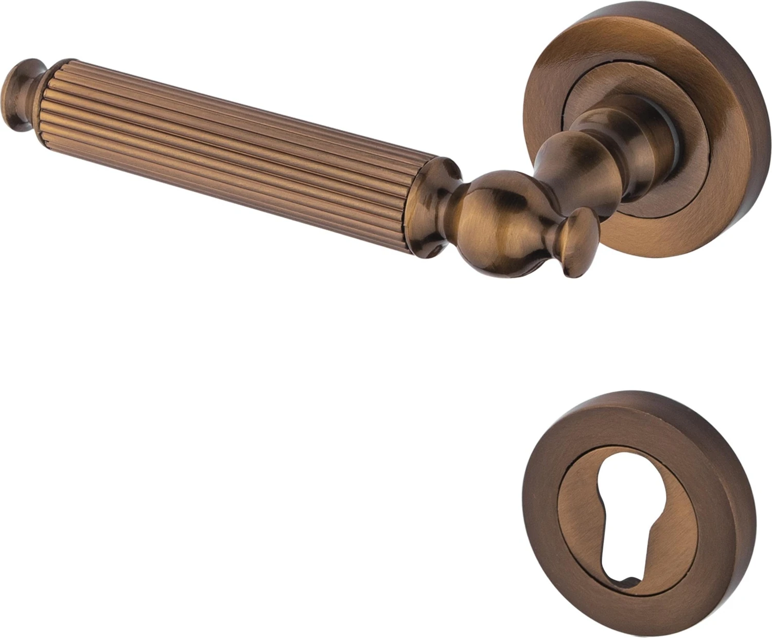 Hanedan Antik Rozetli Çelik Kapı Kolu Sol Basar Tek Yön 1 Adet