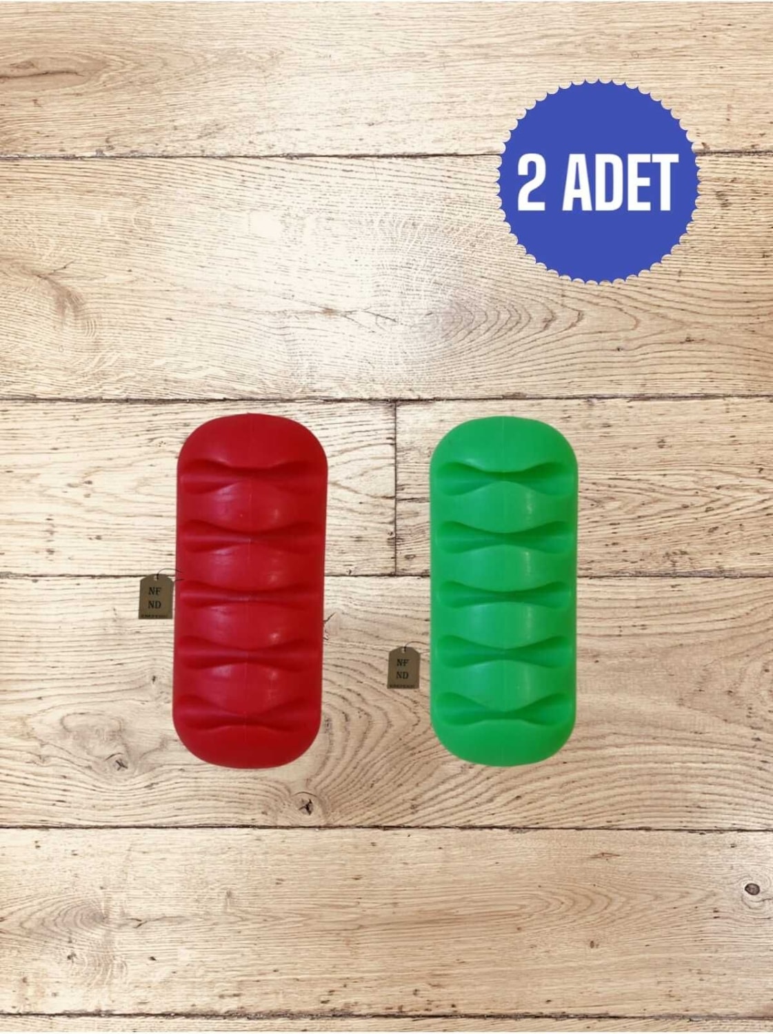Pratik Yapışkanlı Kablo Tutucu 5 Kanallı 2 Adet Kırmızı ve Yeşil