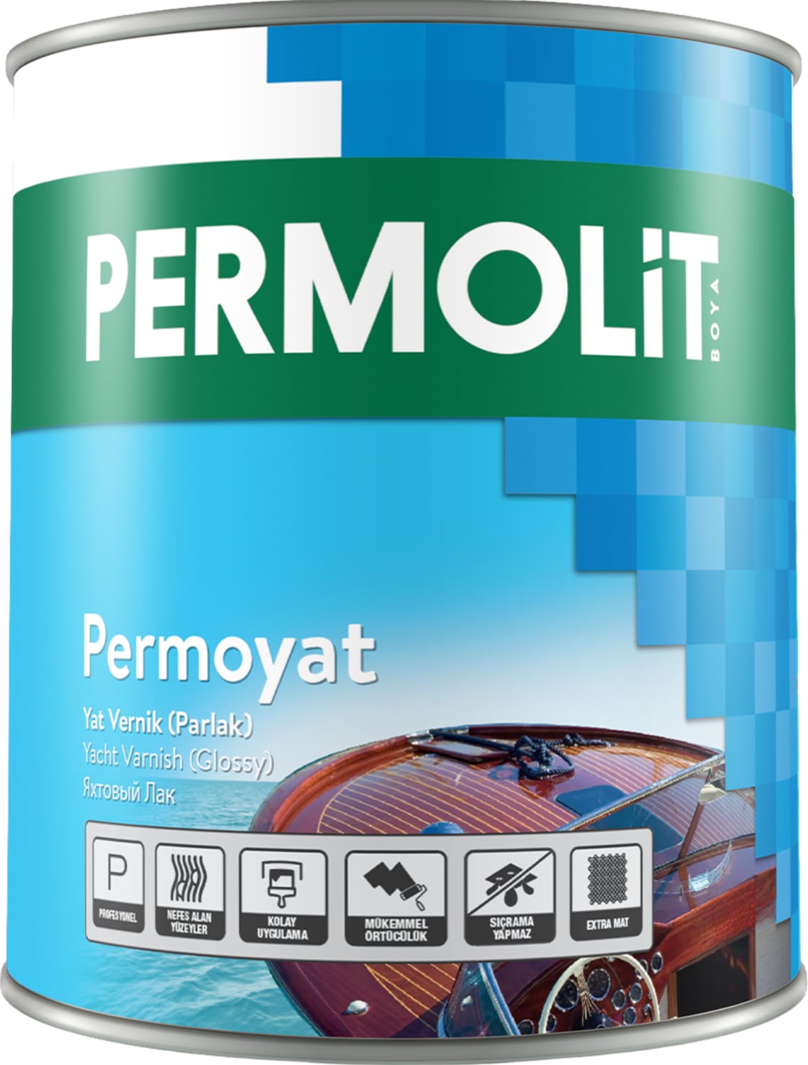 Permoyat Parlak Yat Verniği Şeffaf 0,75L - 2,5l | Tüm Ahşap Yüzeylere Uygun, Yüksek Parlaklık ve Uzun Ömürlü Koruma, Uv Korumalı, Hava Koşullarına Dayanıklı