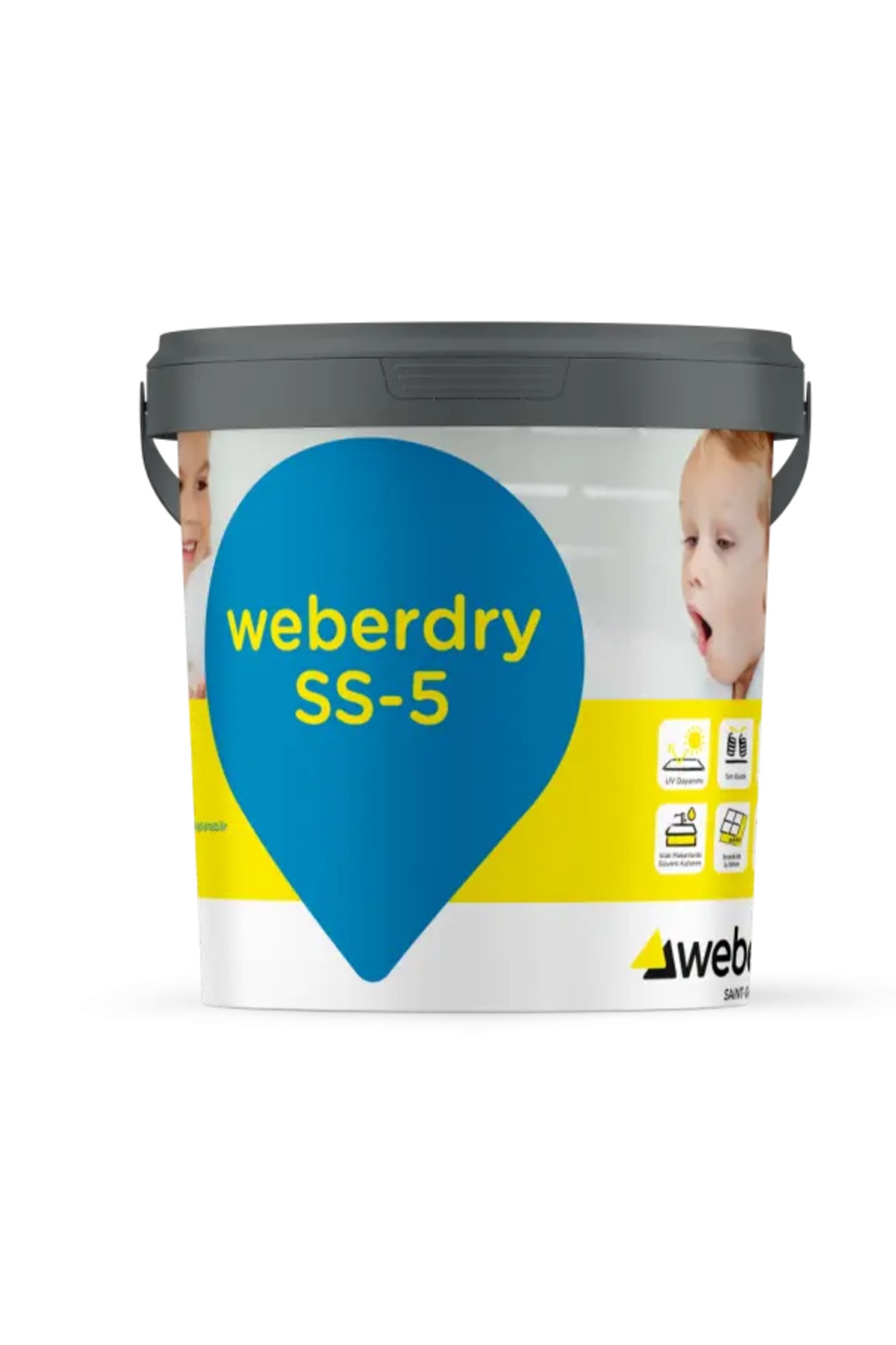 Dry Ss-5 Elastik Çatı Izolasyon Malzemesi 20 Kg Beyaz