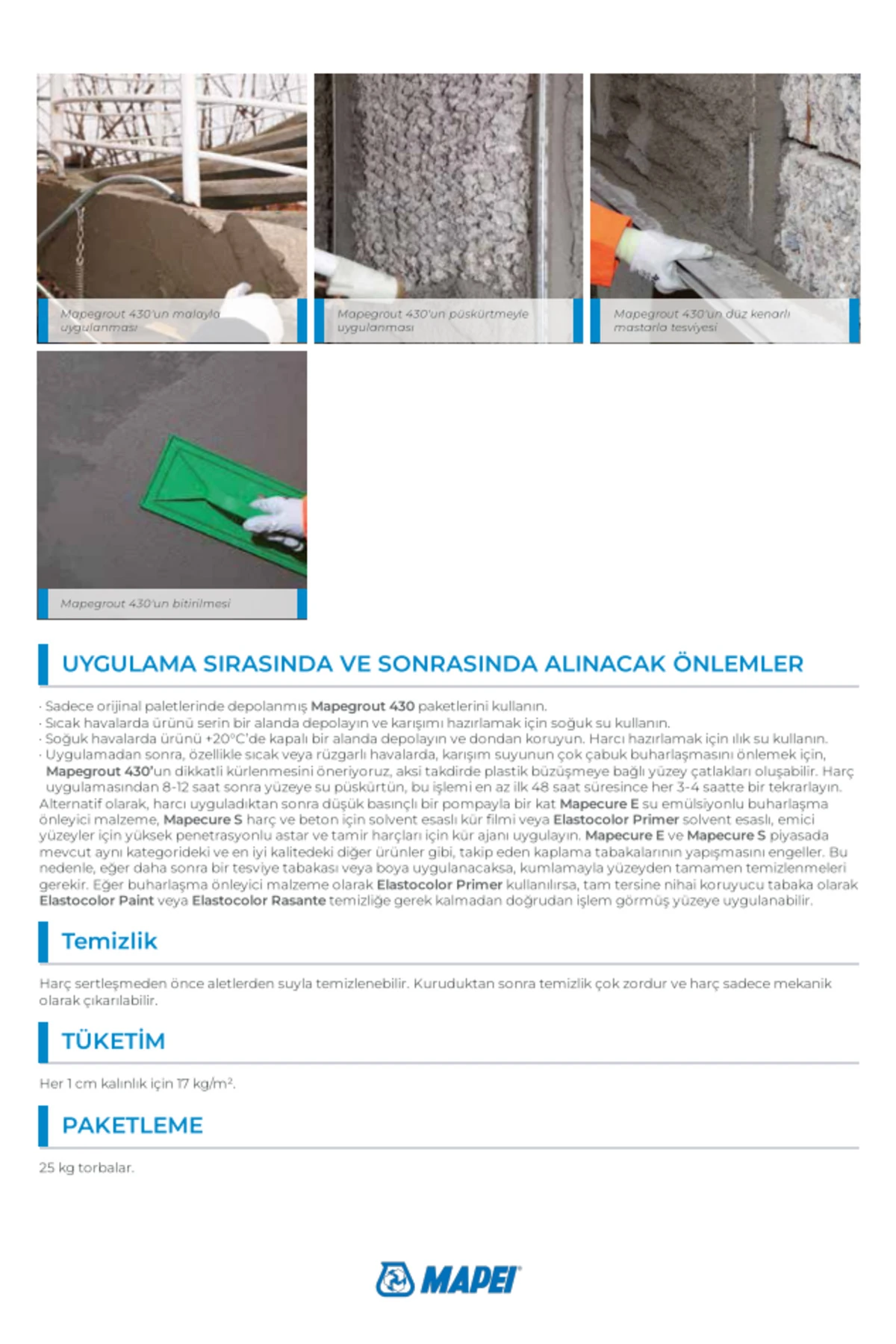 MAPEİ MAPEGROUT 430 R3 YAPISAL TAMİR HARCI 25 KG