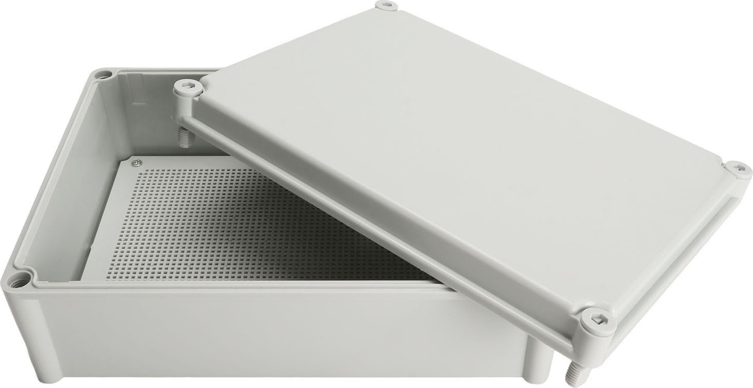 Gri Elektrik Bağlantı Kutusu Montaj Plakalı IP67 Su Geçirmez Elektrik Proje Kutusu Mühendislik Için (Yurt Dışından)