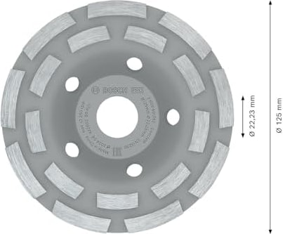 BOSCH Storemax Professional Accessories Elmas Taşlama Diski Açılı Taşlamalar Için Uzman (Beton Için, Taşlama Diski: 125 Mm, Delik: 22,23 Mm, Beton Taşlama Makineleri Için Aksesuarlar)