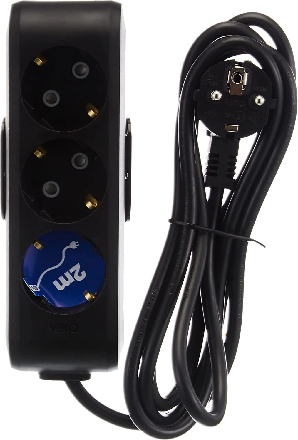 Multi-Let Üçlü Priz Topraklı Kablolu Çocuk Korumalı 2 mt