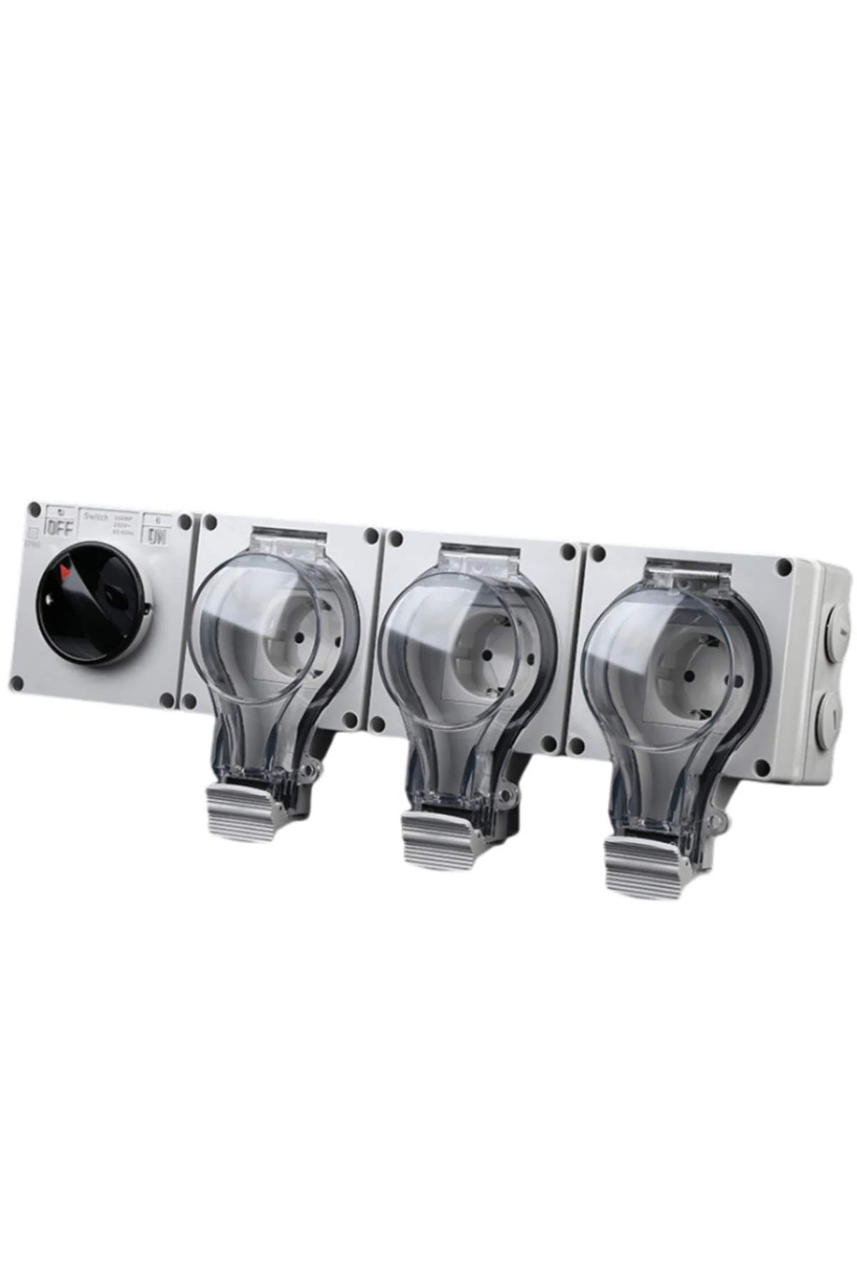 Su geçirmez Tek şalterli 3'lü priz (IP 66)