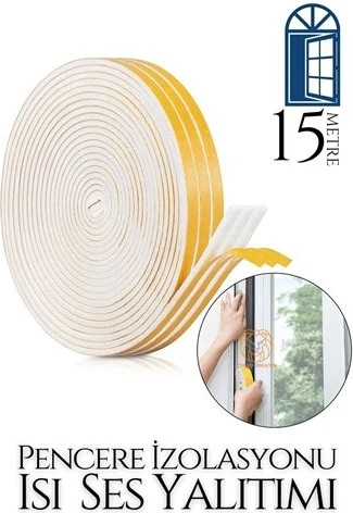 Pencere Ses Isı Yalıtım Sünger Bant 15 Metre