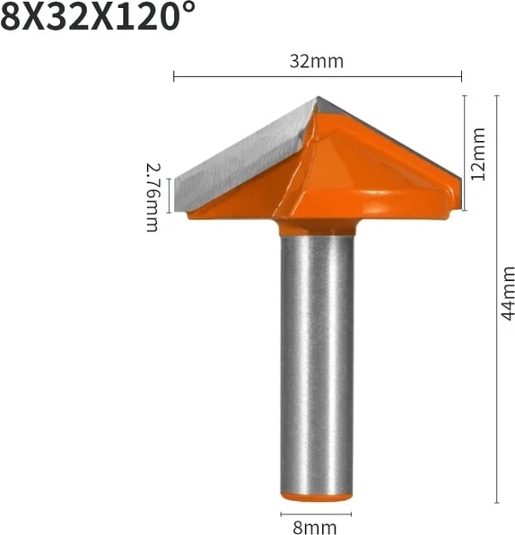 8X32X120 Yusun 1 Adet 8 mm Shank "v" Tipi Planya Kesici Bit Yönlendirici Bit Ağaç Işleme Freze Kesicisi Ahşap Bit Yüz Mill (Yurt Dışından)